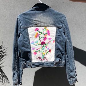 Hand Painted Floral Denim Jacket